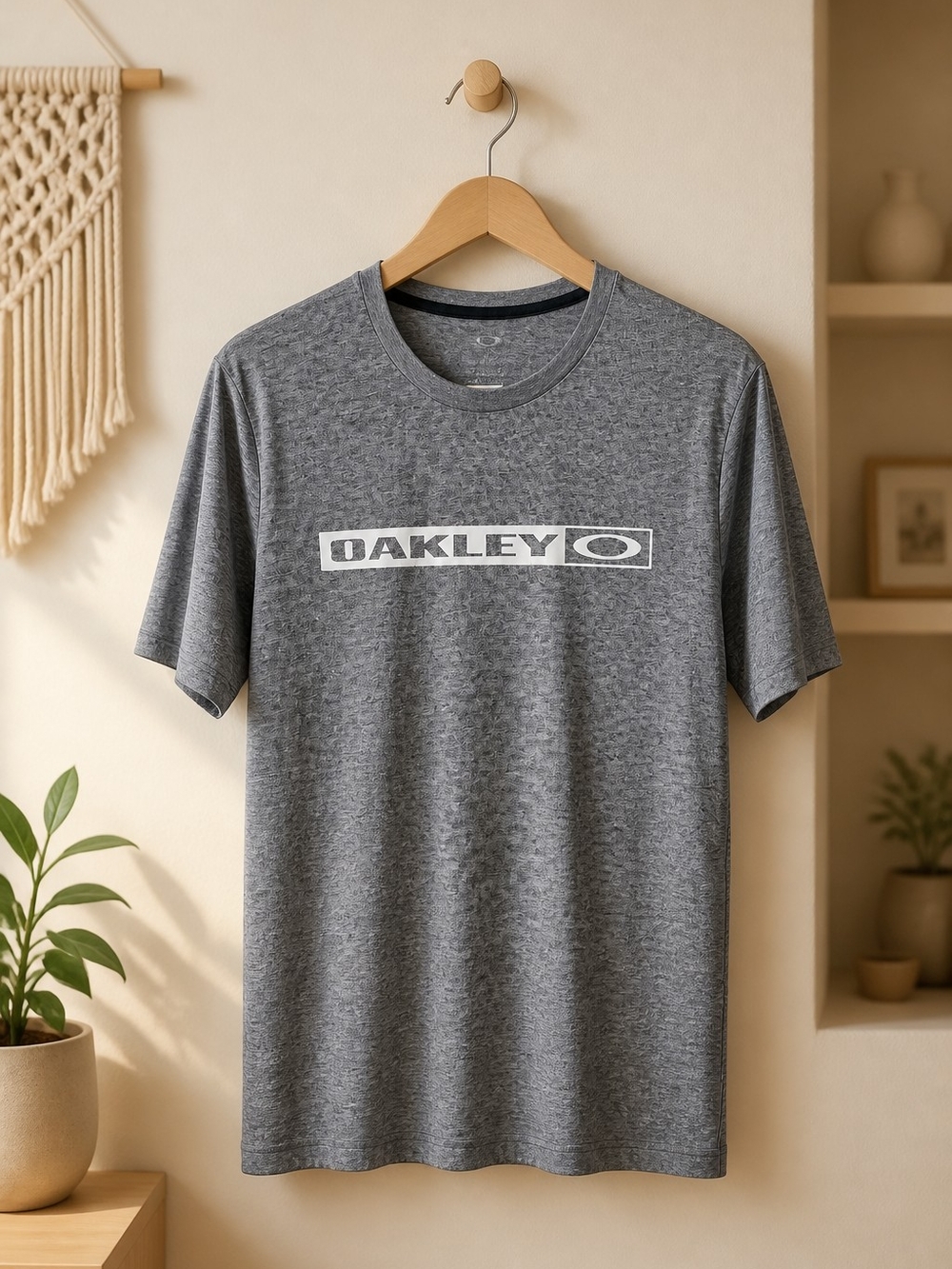 Oakley Men's Grey Logo Crew Neck T-Shirt